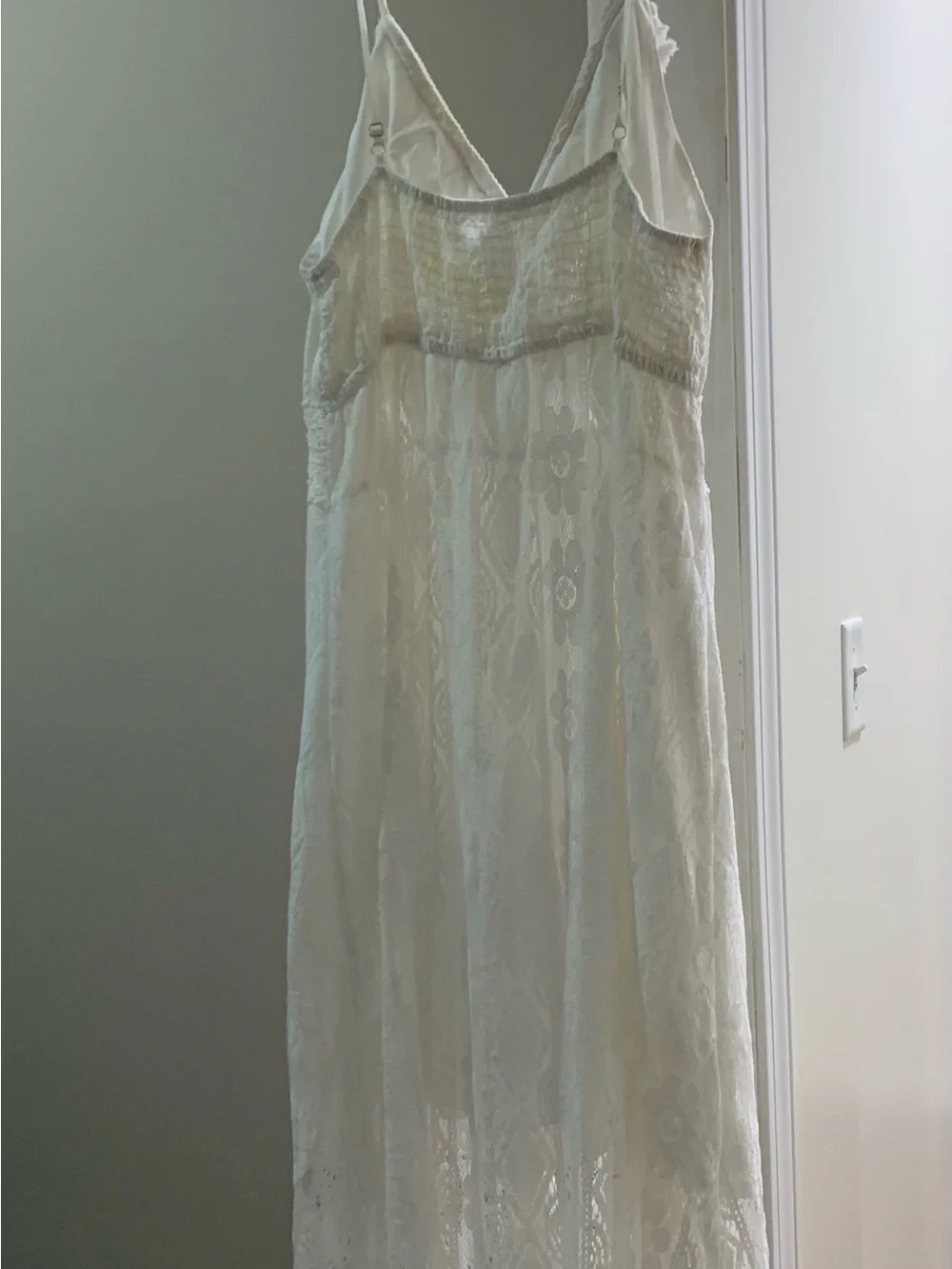 Cupshe Ivory Lace Maxi Dress with Tassel Pom Accents - Picture 2 of 5